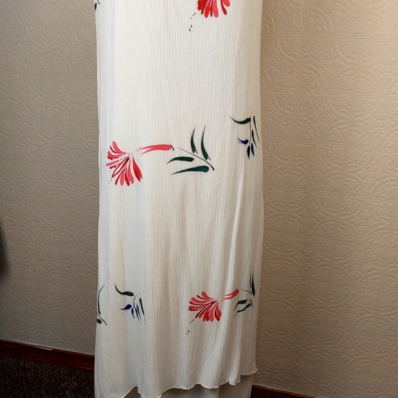 Lotus Design- maxi spaghetti strap cream and multi color dress - Picture 2 of 3